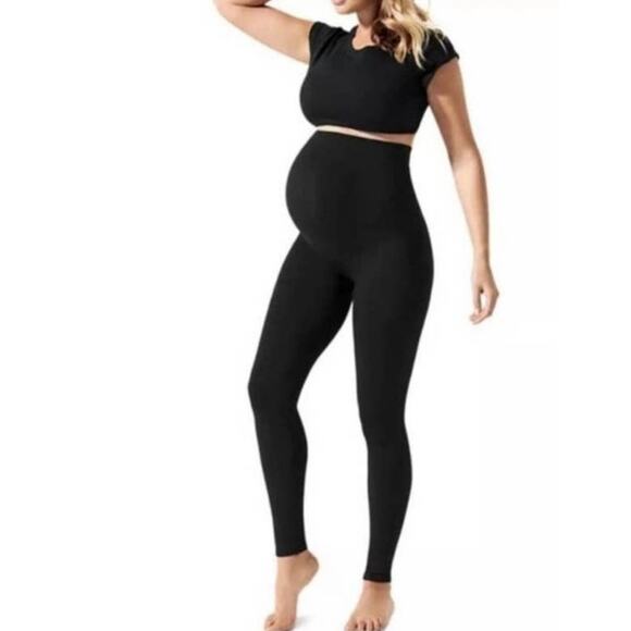 Blanqi Everyday Maternity Belly Support Leggings Womens Small Black Pull On - Picture 1 of 11